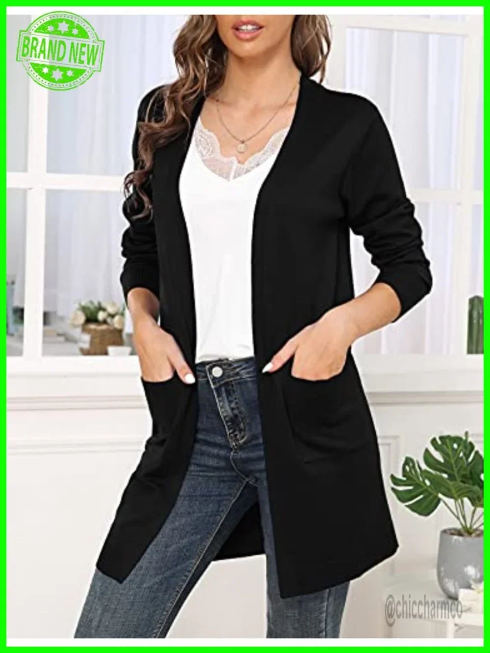 Women's Long Sleeve Open Front Cardigan